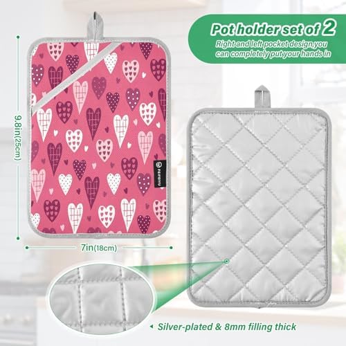 Kcldeci 2 Pack Heat Resistant Oven Mitts Potholders