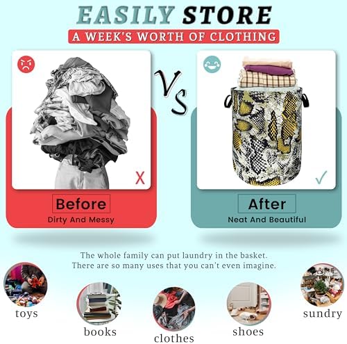 Retro Animal Snake Laundry Hamper