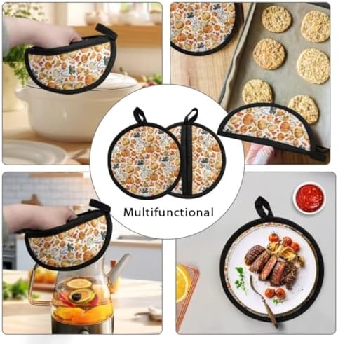 Kuiaobaty Pumpkin Potholders with Pockets Halloween Hot Pads