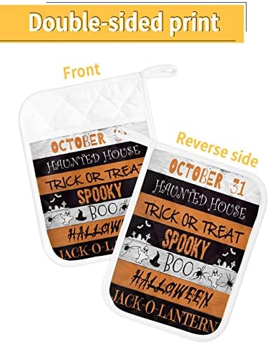 Halloween Black Yellow Pot Holders Set of 5