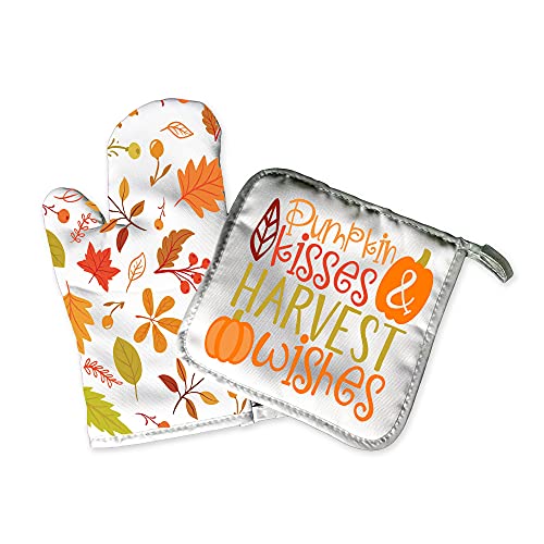 Decorative Cloth Oven Mitt Pot Holder Set Autumn Halloween