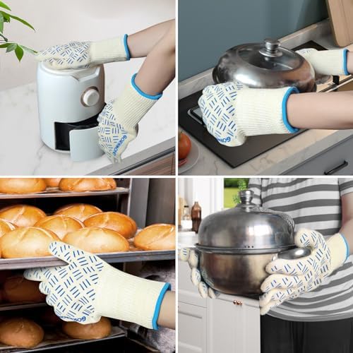 Oven Gloves - Heat-Resistant BBQ Mitts for Cooking and Grilling