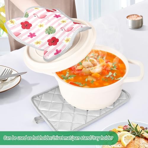 Flowers and Flamingo 2-Pack Pot Holders
