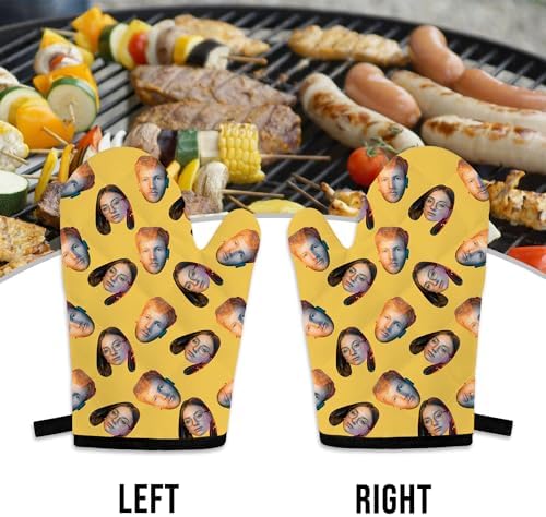 Personalized Oven Mitts Set Heat-Resistant and Durable for Cooking and BBQ