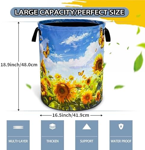 Sunflowers Butterflies Storage Basket