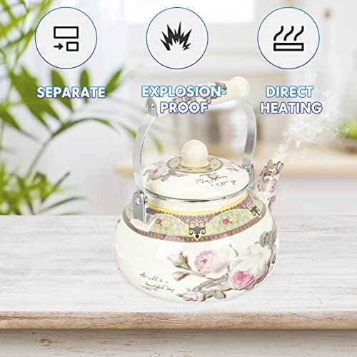 Luxshiny 25L Enamel Tea Pot for Stovetop