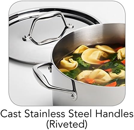 Tri-Ply Clad Stainless Steel 6-Quart Sauce Pot with Lid