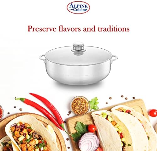 High-Quality Aluminum caliber pot with glass Lid even heat distribution feature