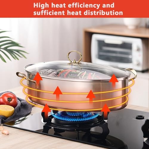 AIZYR 304 Stainless Steel Steamed Fish Pot with Redistribution