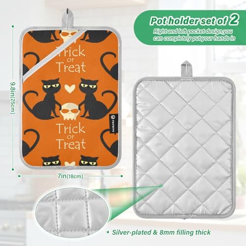 Halloween Trick or Treat Pot Holder Set by OurVii