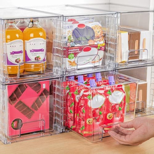 4-Pack Acrylic Storage Drawers for Bathroom Kitchen Pantry Organization