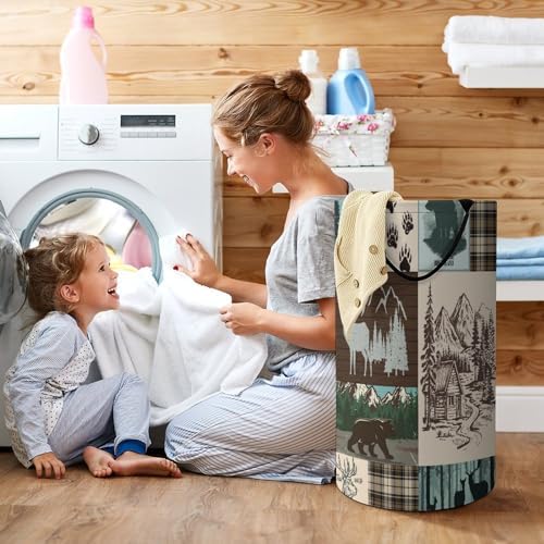 Sturdy Bear Themed Laundry Hamper for Bathroom Kitchen Living Room