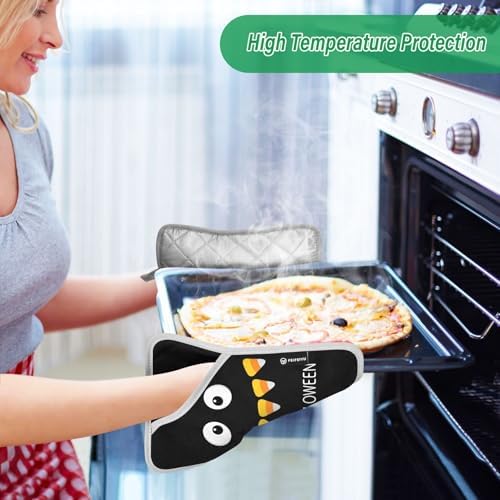 Happy Halloween 2Pcs Funny Pot Holder Set with Pockets for Oven Use
