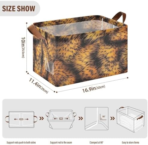 Leopard Print Storage Basket 1 Pack