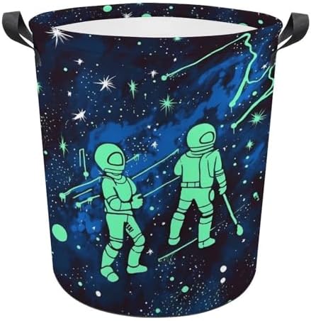Glow-in-the-Dark Durable Collapsible laundry basket for homes and travel
