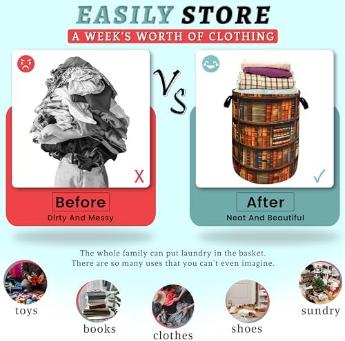 Retro Wooden Laundry Basket 189x165 for Home Kitchen