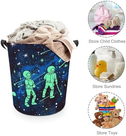 Glow-in-the-Dark Durable Collapsible laundry basket for homes and travel