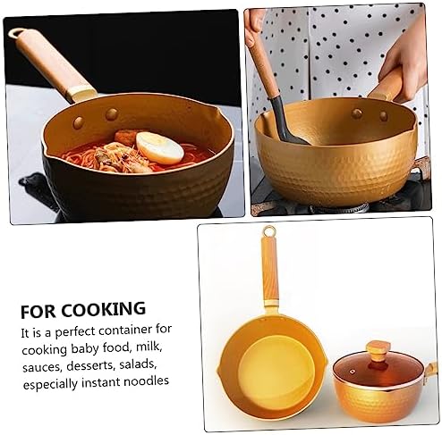 Japanese Style Non Stick Milk Pan With Gold Hammered Handle