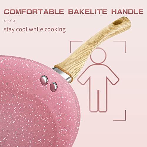 Nonstick Frying Pan 11 inch Pink Egg Pan