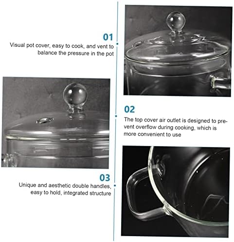 STOBAZA High-Borosilicate Glass Stew Pot with Lid
