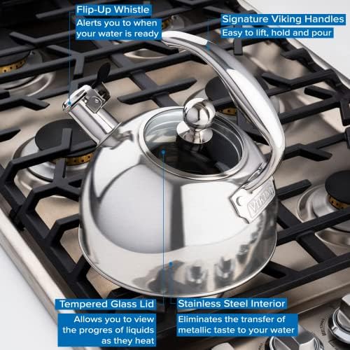 Viking Culinary 3-Ply Stainless Steel Whistling Tea Kettle