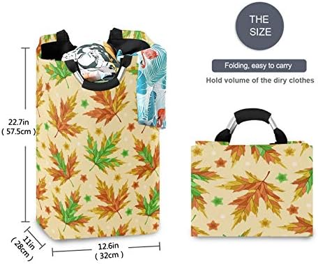 FOLDABLE AUTUMN LEAVES Laundry Basket Collapsible Hamper Family-Friendly Organizer
