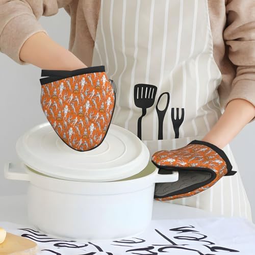 Mini Halloween Oven Mitts Heat-Resistant Silicone Glove Perfect for Baking