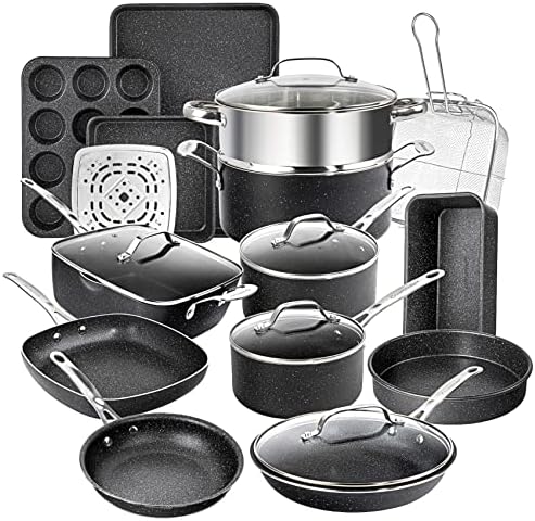 GranitestoneClean Safe 20-Pc Cookware Set Non-Stick Durable for Kitchen Use