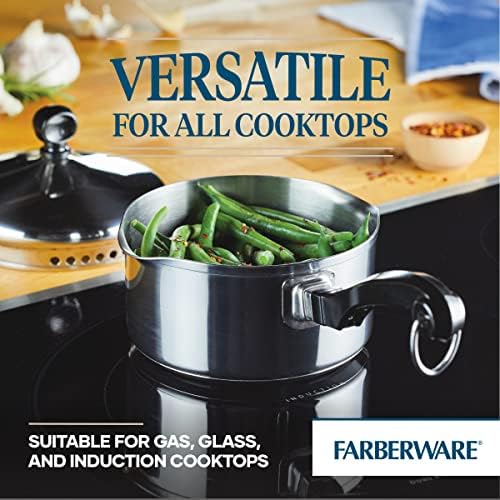 Farberware Classic Stainless Steel 1-Quart Straining Saucepan Silver