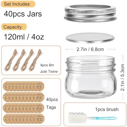 Josisi 4oz Mason Jars