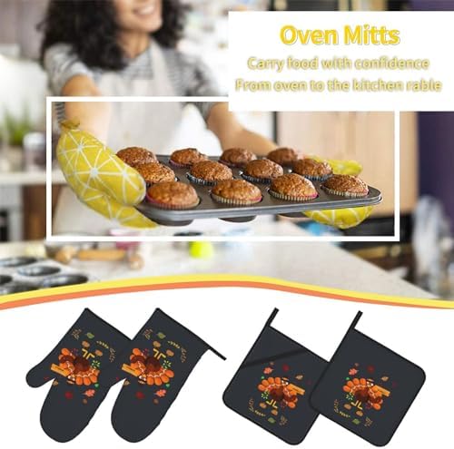 HOYYU Thanksgiving turkey oven mitts and pot holders set