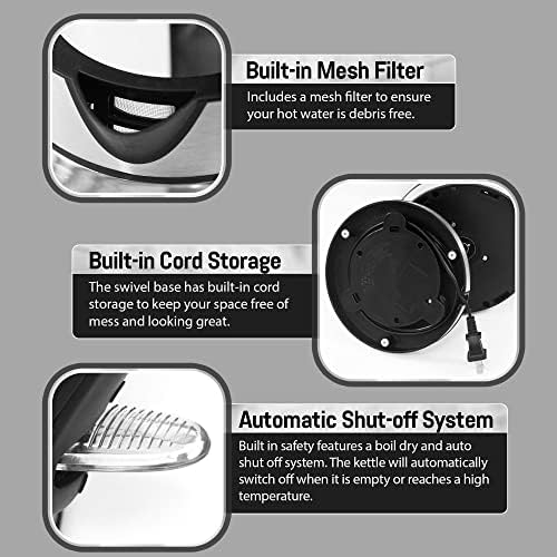 BPA-Free Electric Tea Kettle with Effortless Boil Down the Run