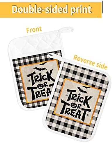 Happy Halloween Pot Holders Set of 5 with Pocket and Hanging Loops