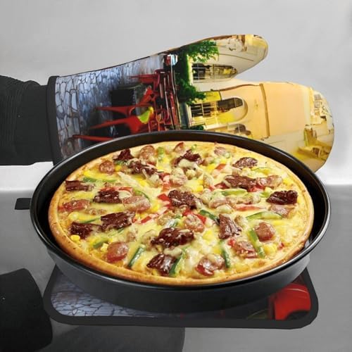 Italian Old Street Elegance Non-Slip Oven Mitt Set