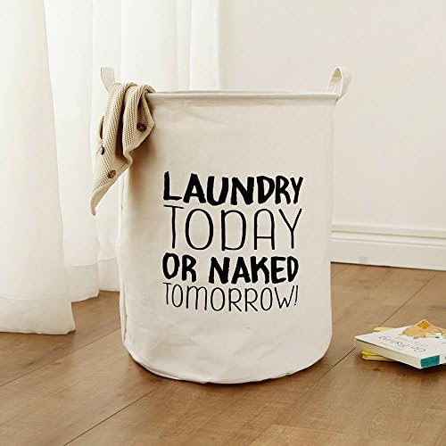 VJJ AIDEAR Wash Today Round Laundry Hamper with Handles