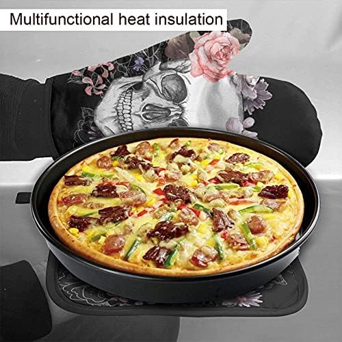 Day of the Dead Skull Flower Oven Mitts Pot Holders