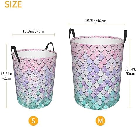 Mermaid Fish Scales Collapsible Laundry Hamper