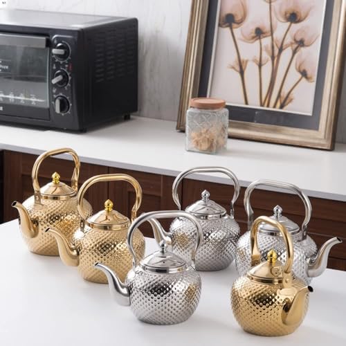 Sanqiahome 2000ml Stainless Steel Tea Kettle with Lifting Handle for Home Kitchen