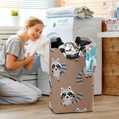 MOYYO Foldable Raccoon Laundry Basket with Handles