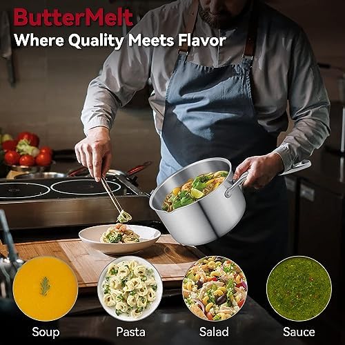 15 Quart Stainless Steel Saucepan with Steamer Basket