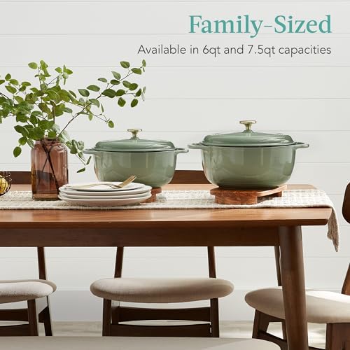 6 Quart Cast-Iron Dutch Oven - Sage Green