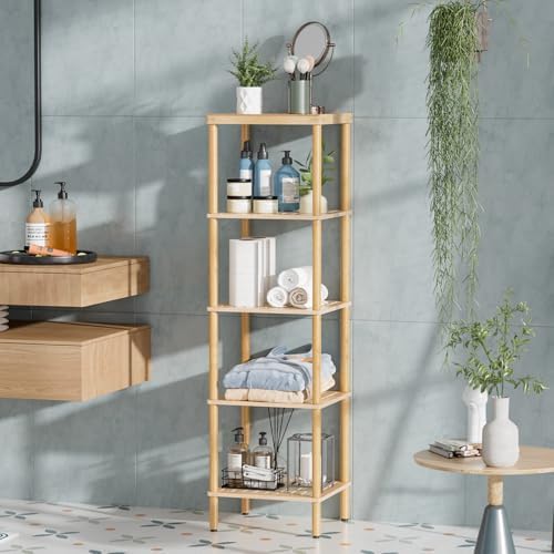 AmazerBath 5-Tier BambooShelf Functional Storage Unit