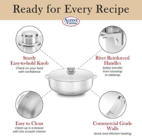 High-Quality Aluminum caliber pot with glass Lid even heat distribution feature