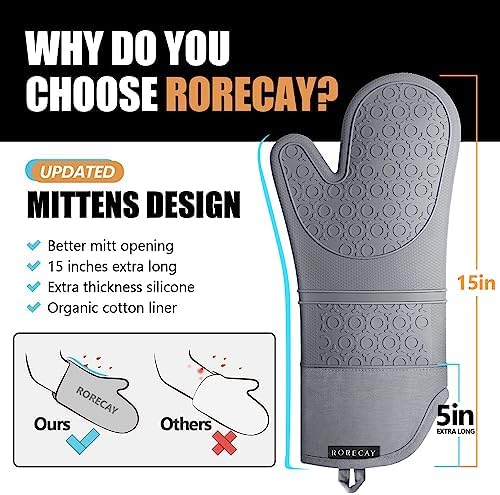 RoRecay Oven Mitt Potholder Set for Baking