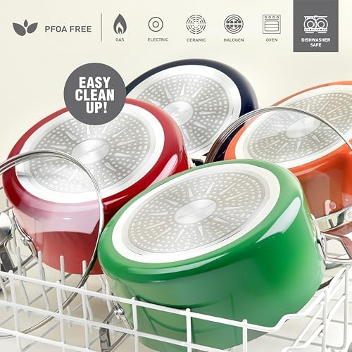 Granitestone 5 Qt Enamel Nonstick Stock Pot with Lid