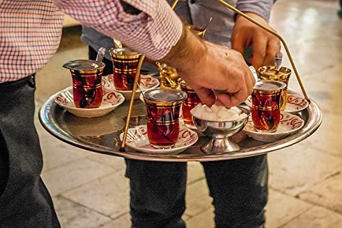 LavoHome Turkish Samovar Style Stainless Steel Double Handle Kettle