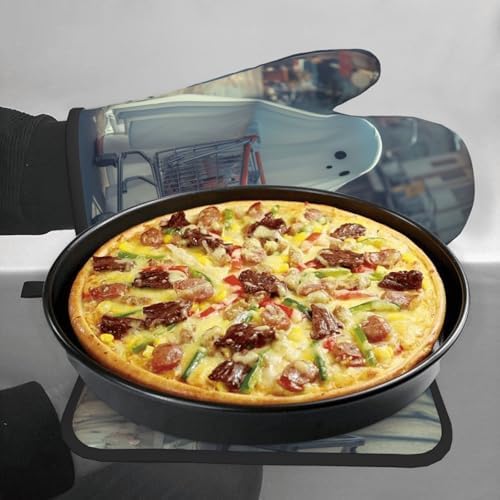 Funny Halloween Ghost Oven Mitts Set Heat-Resistant Potholders for Cooking Baking