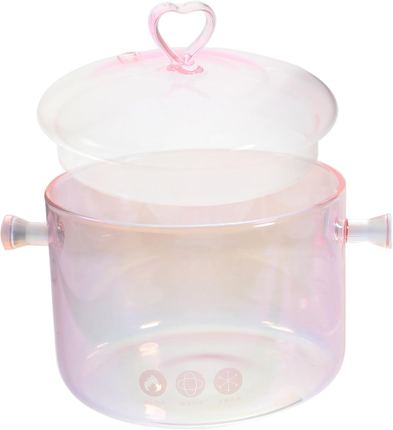 Ergonomic Design Glass Cooking Pot Fast Heat Conduction
