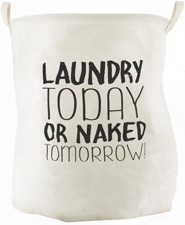 VJJ AIDEAR Wash Today Round Laundry Hamper with Handles