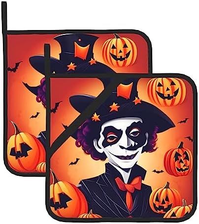 Happy Halloween 2-Piece Heat-Resistant Pot Holder Set Non-Slip Kitchen Pric